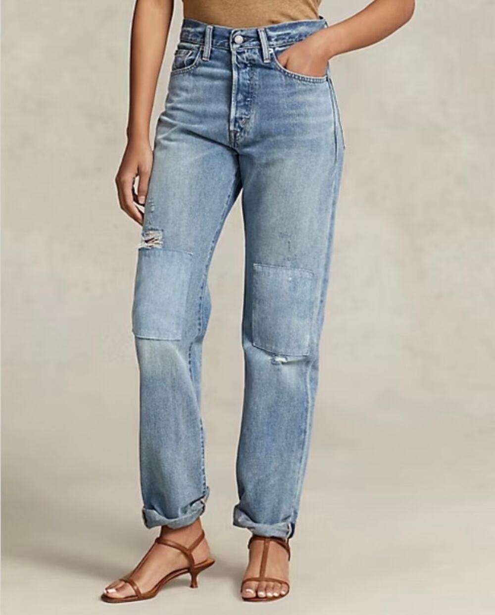 Polo Ralph Lauren‎ High Rise Relaxed Straight Jean US 26 Blue Denim